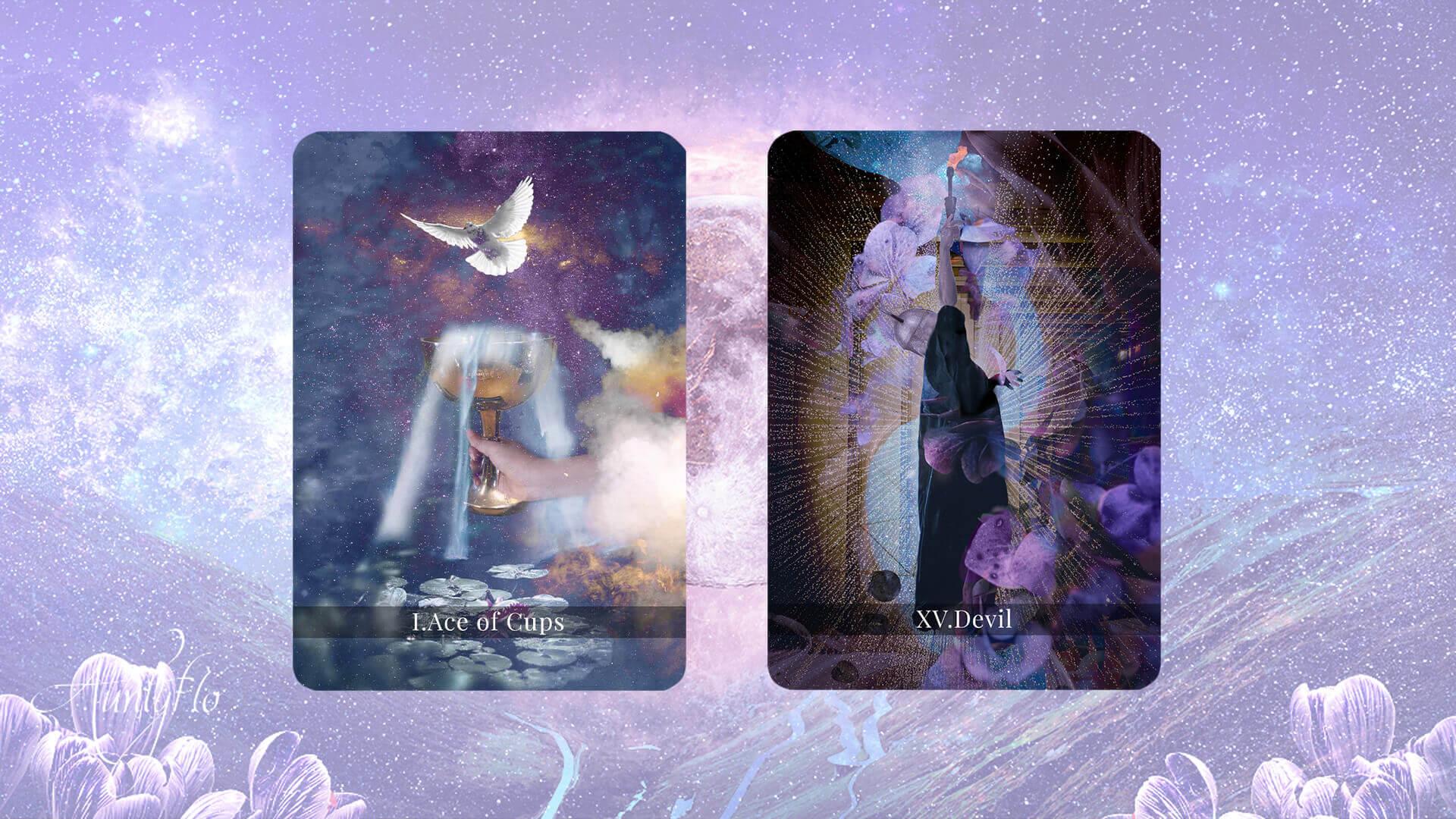 The Devil And Ace of Cups Tarot Card Combination and Meaning Tarot